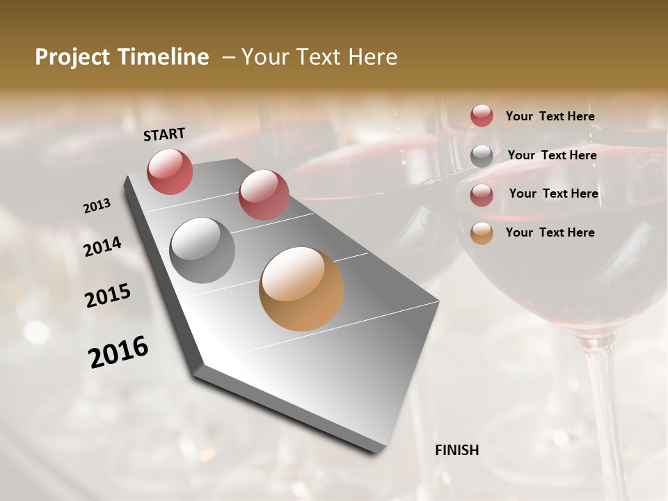 A Row Of Wine Glasses Filled With Red Wine PowerPoint Template