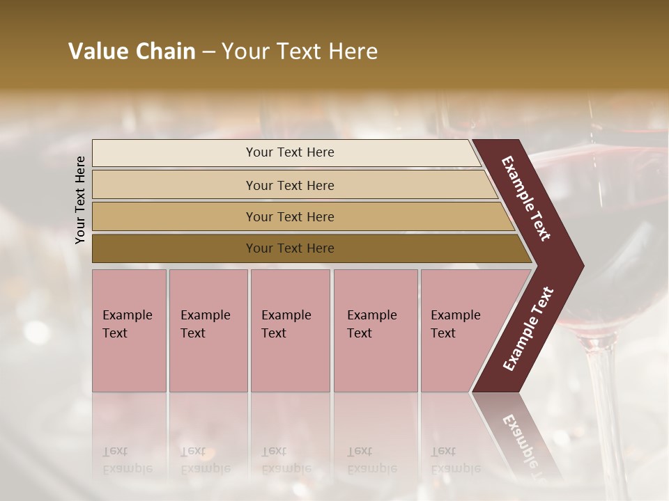 A Row Of Wine Glasses Filled With Red Wine PowerPoint Template