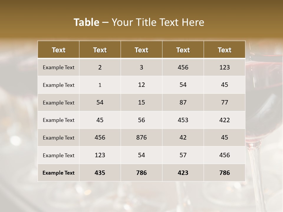A Row Of Wine Glasses Filled With Red Wine PowerPoint Template