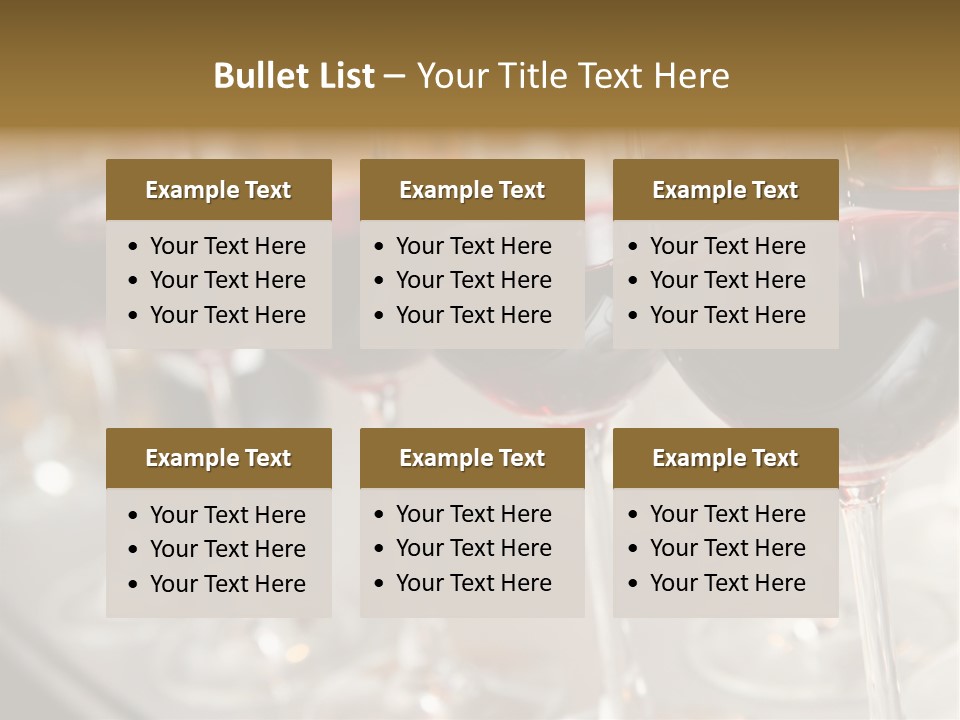 A Row Of Wine Glasses Filled With Red Wine PowerPoint Template