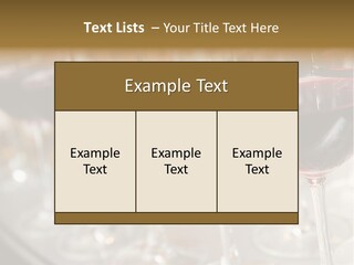 A Row Of Wine Glasses Filled With Red Wine PowerPoint Template