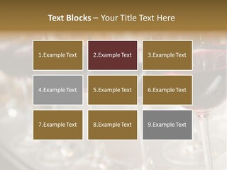 A Row Of Wine Glasses Filled With Red Wine PowerPoint Template