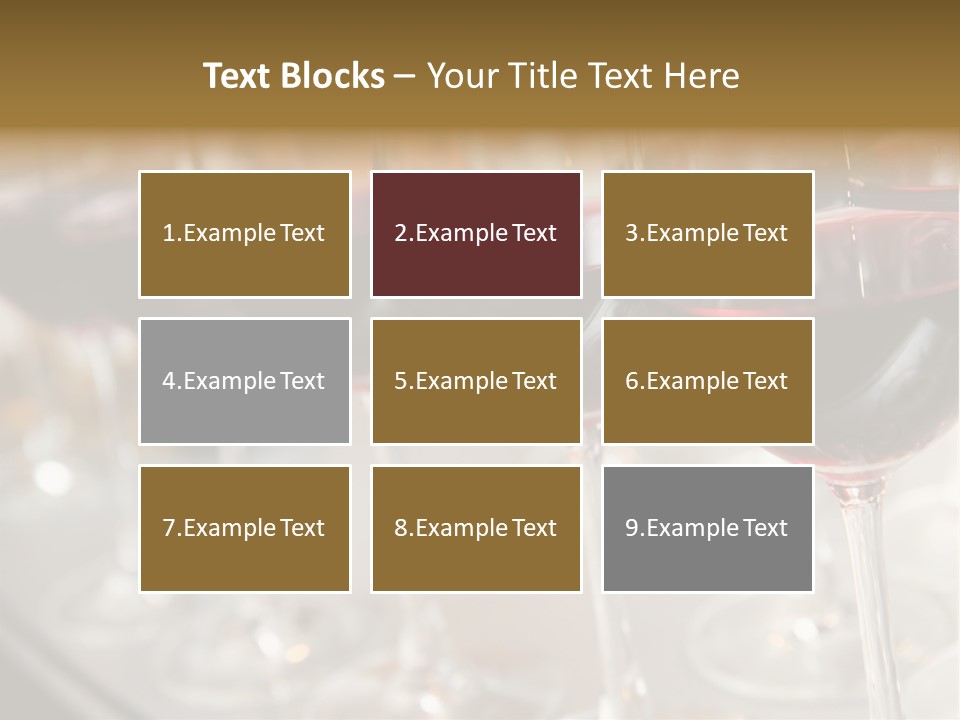 A Row Of Wine Glasses Filled With Red Wine PowerPoint Template