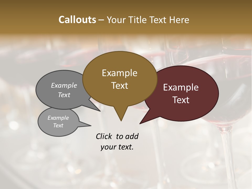 A Row Of Wine Glasses Filled With Red Wine PowerPoint Template