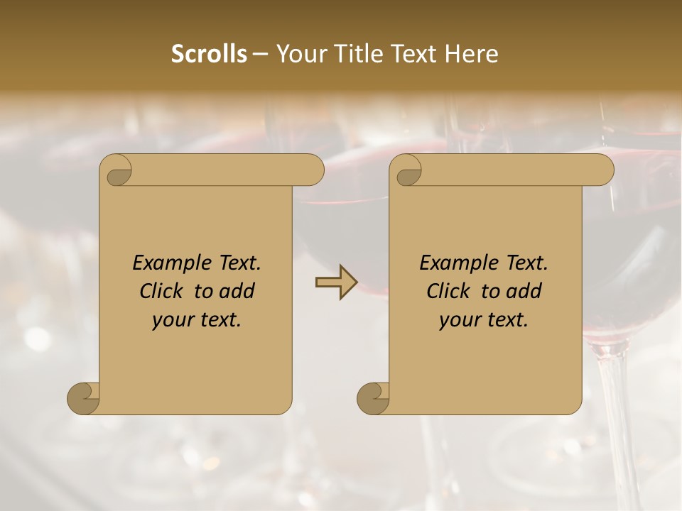 A Row Of Wine Glasses Filled With Red Wine PowerPoint Template