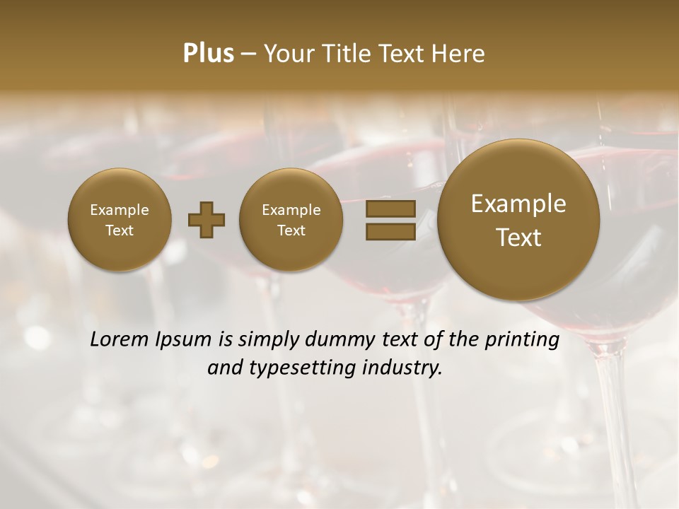 A Row Of Wine Glasses Filled With Red Wine PowerPoint Template