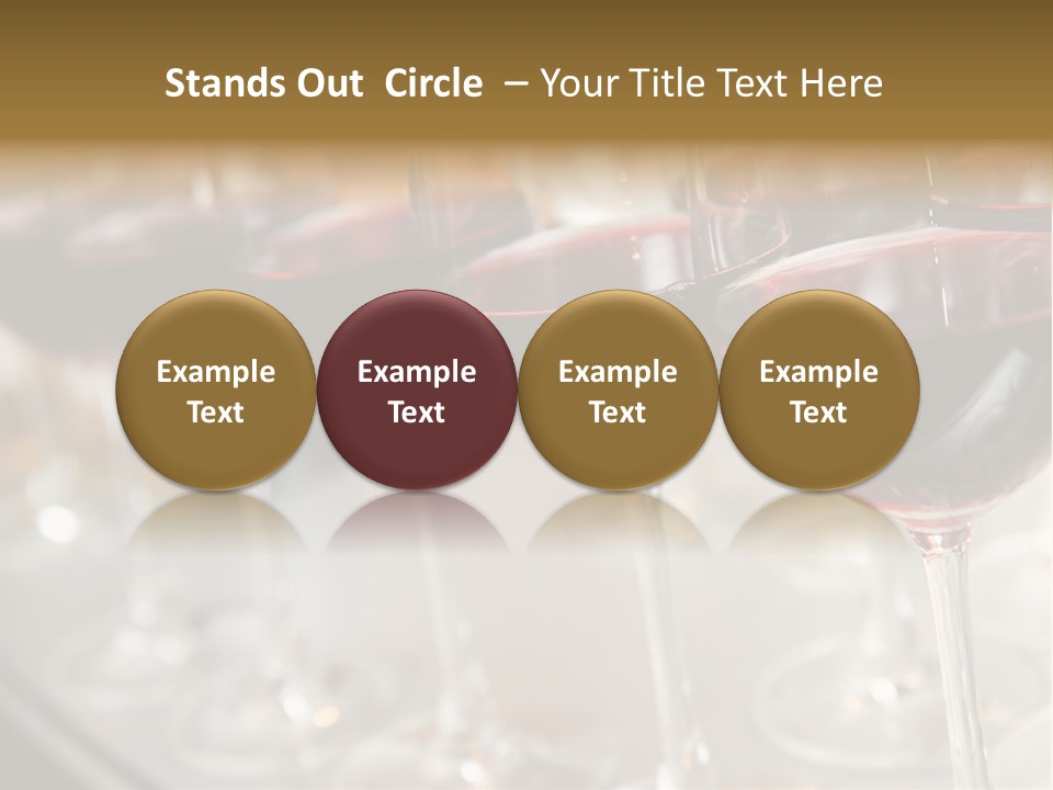 A Row Of Wine Glasses Filled With Red Wine PowerPoint Template