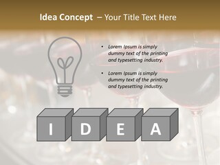 A Row Of Wine Glasses Filled With Red Wine PowerPoint Template