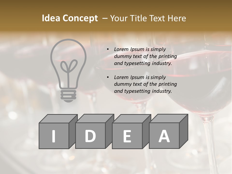 A Row Of Wine Glasses Filled With Red Wine PowerPoint Template