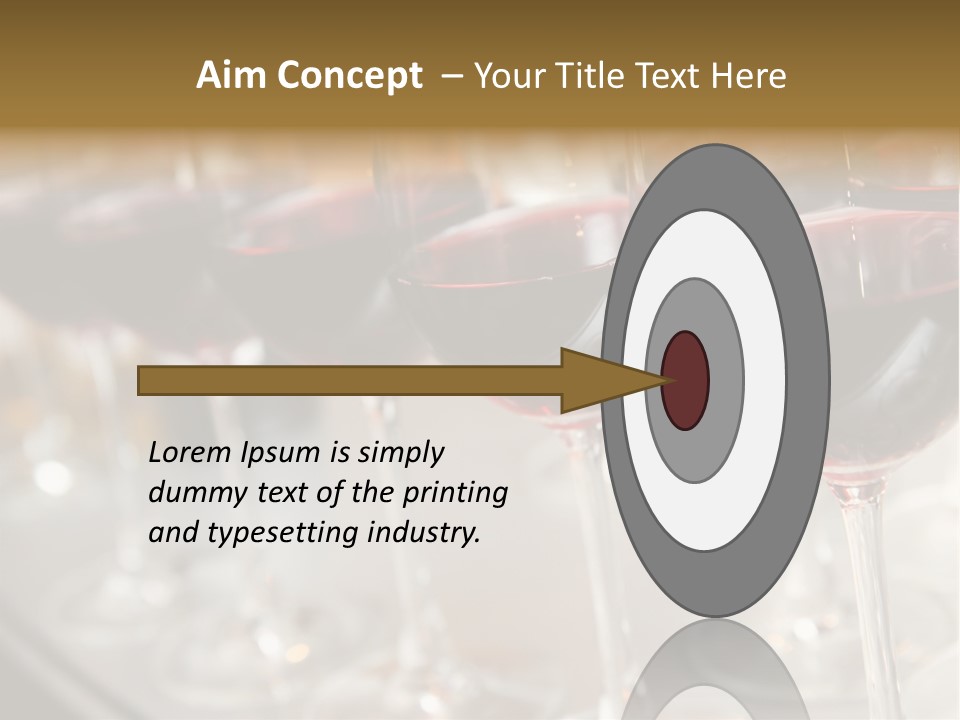 A Row Of Wine Glasses Filled With Red Wine PowerPoint Template