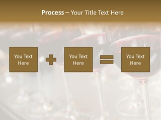 A Row Of Wine Glasses Filled With Red Wine PowerPoint Template