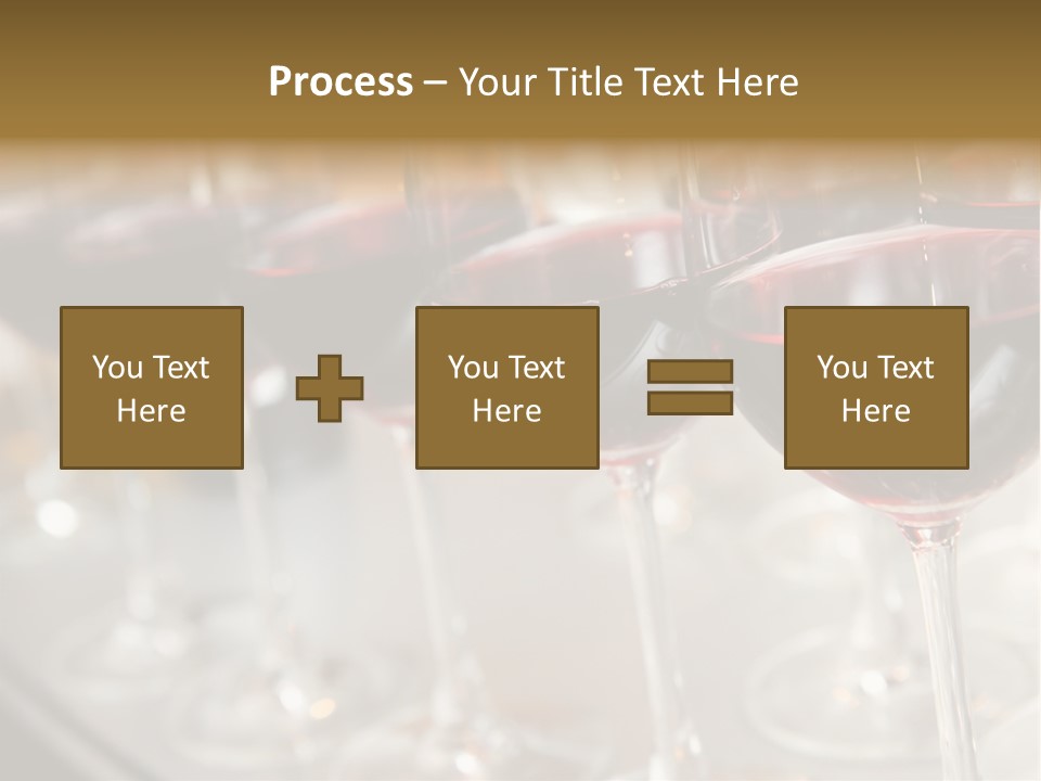 A Row Of Wine Glasses Filled With Red Wine PowerPoint Template
