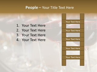 A Row Of Wine Glasses Filled With Red Wine PowerPoint Template