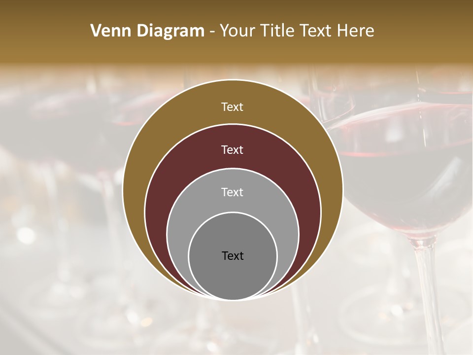 A Row Of Wine Glasses Filled With Red Wine PowerPoint Template