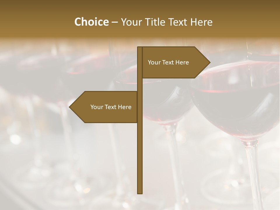 A Row Of Wine Glasses Filled With Red Wine PowerPoint Template