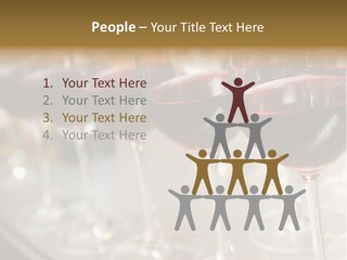 A Row Of Wine Glasses Filled With Red Wine PowerPoint Template