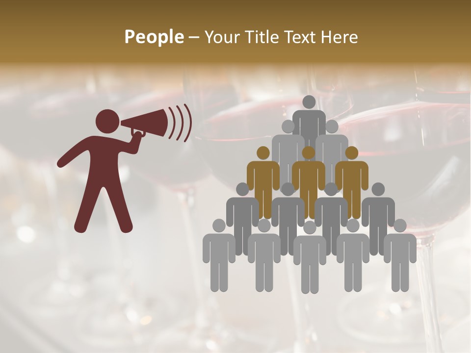 A Row Of Wine Glasses Filled With Red Wine PowerPoint Template