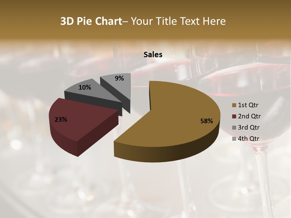 A Row Of Wine Glasses Filled With Red Wine PowerPoint Template