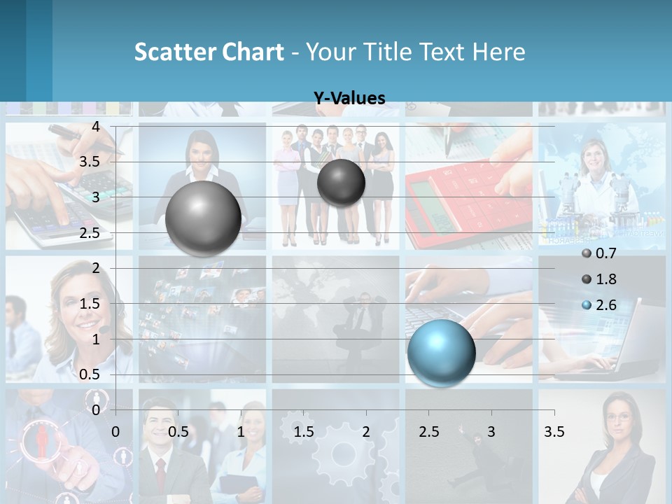 A Collage Of Business Images With A Woman Holding A Cell Phone PowerPoint Template