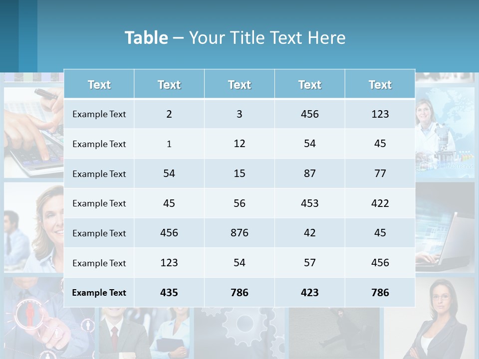 A Collage Of Business Images With A Woman Holding A Cell Phone PowerPoint Template