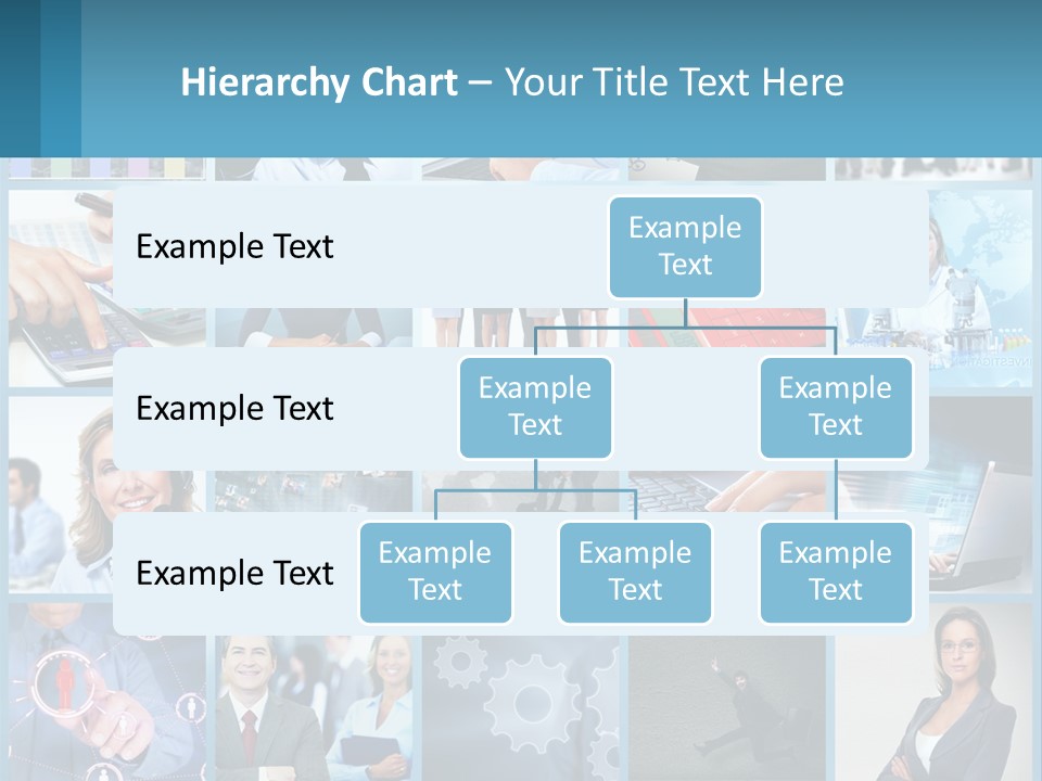 A Collage Of Business Images With A Woman Holding A Cell Phone PowerPoint Template
