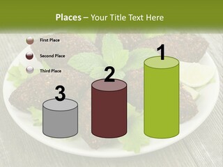 A Plate Of Food On A Wooden Table PowerPoint Template