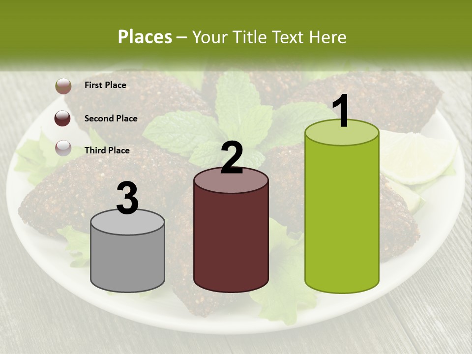 A Plate Of Food On A Wooden Table PowerPoint Template