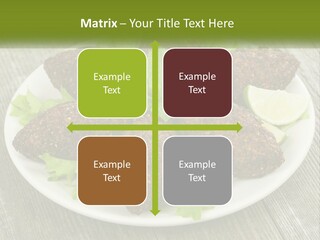 A Plate Of Food On A Wooden Table PowerPoint Template