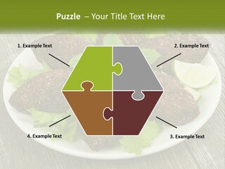 A Plate Of Food On A Wooden Table PowerPoint Template