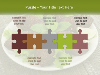 A Plate Of Food On A Wooden Table PowerPoint Template