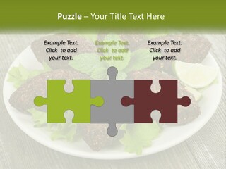 A Plate Of Food On A Wooden Table PowerPoint Template