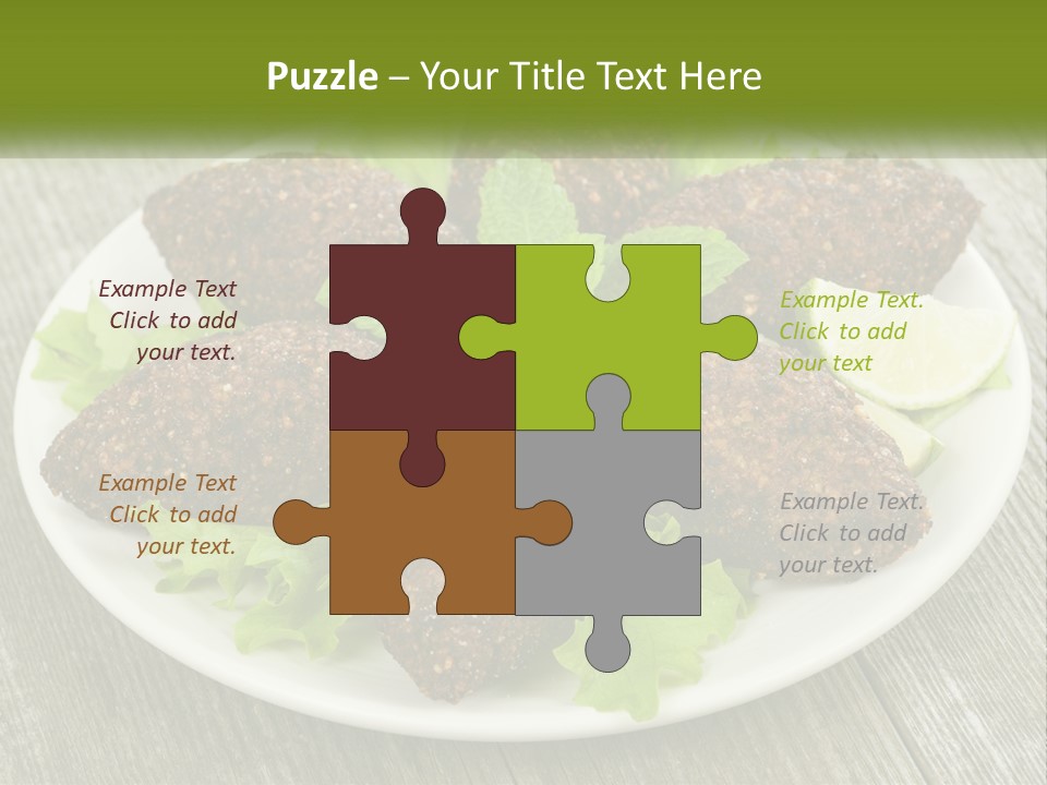 A Plate Of Food On A Wooden Table PowerPoint Template