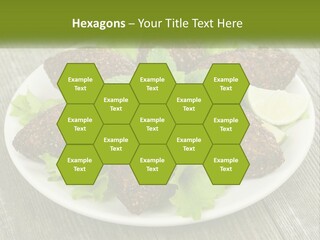 A Plate Of Food On A Wooden Table PowerPoint Template