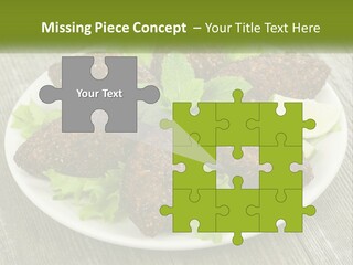 A Plate Of Food On A Wooden Table PowerPoint Template