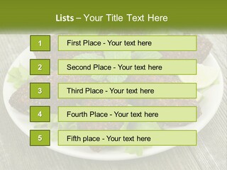 A Plate Of Food On A Wooden Table PowerPoint Template