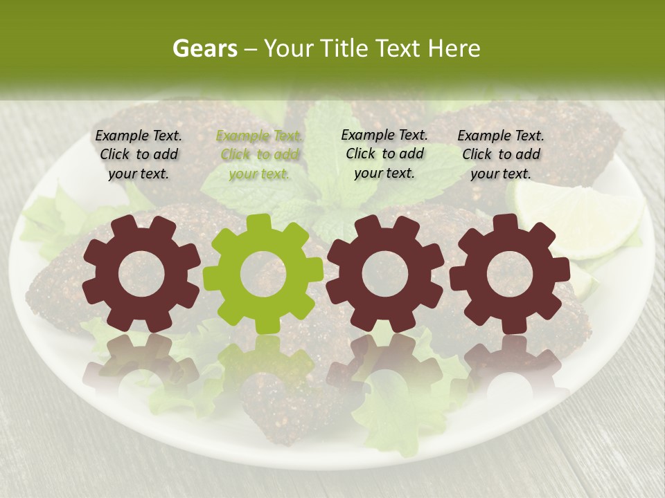 A Plate Of Food On A Wooden Table PowerPoint Template