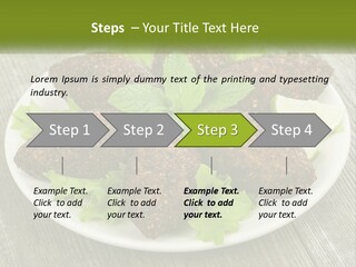 A Plate Of Food On A Wooden Table PowerPoint Template