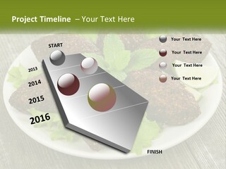 A Plate Of Food On A Wooden Table PowerPoint Template
