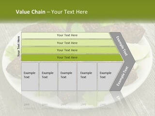 A Plate Of Food On A Wooden Table PowerPoint Template