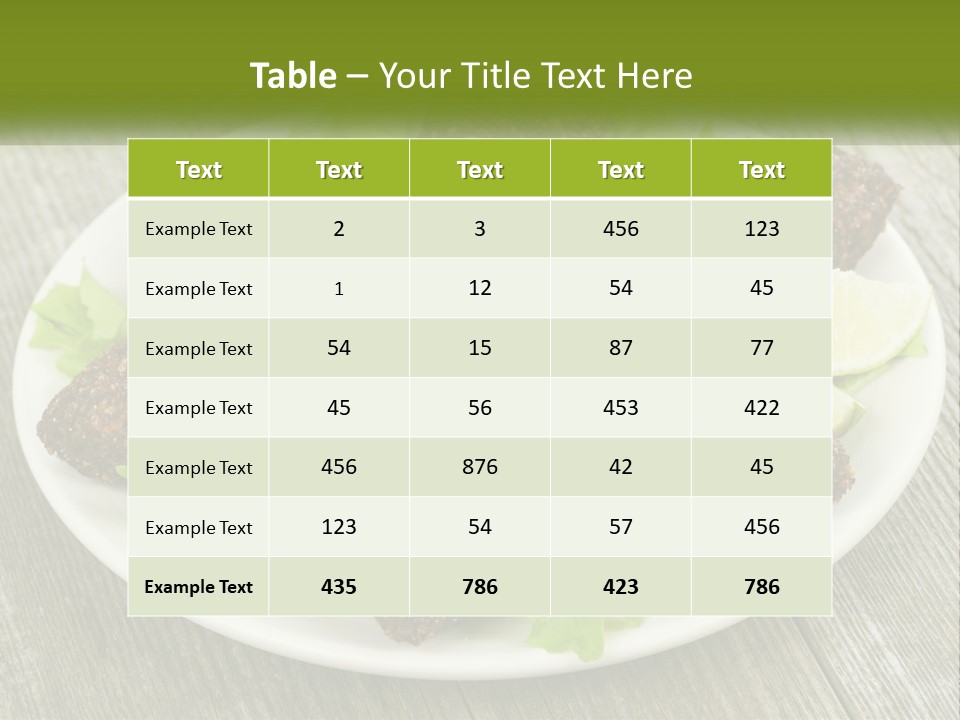 A Plate Of Food On A Wooden Table PowerPoint Template
