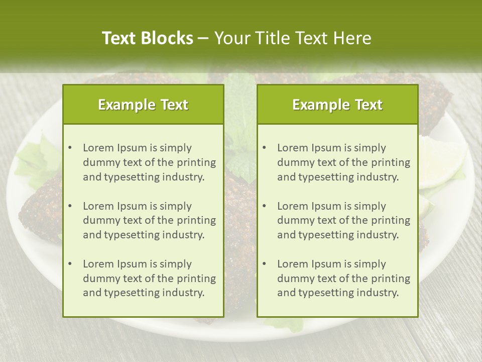 A Plate Of Food On A Wooden Table PowerPoint Template