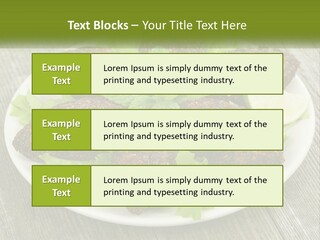 A Plate Of Food On A Wooden Table PowerPoint Template