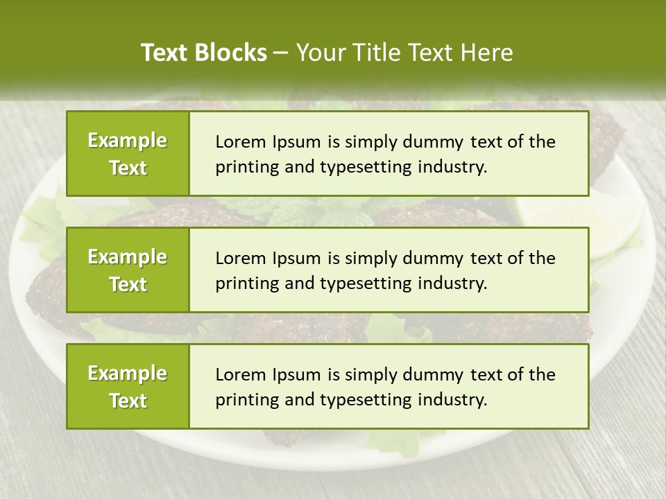 A Plate Of Food On A Wooden Table PowerPoint Template