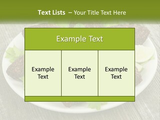 A Plate Of Food On A Wooden Table PowerPoint Template