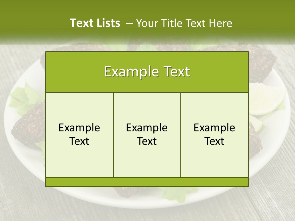 A Plate Of Food On A Wooden Table PowerPoint Template