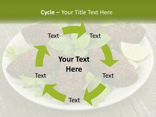 A Plate Of Food On A Wooden Table PowerPoint Template