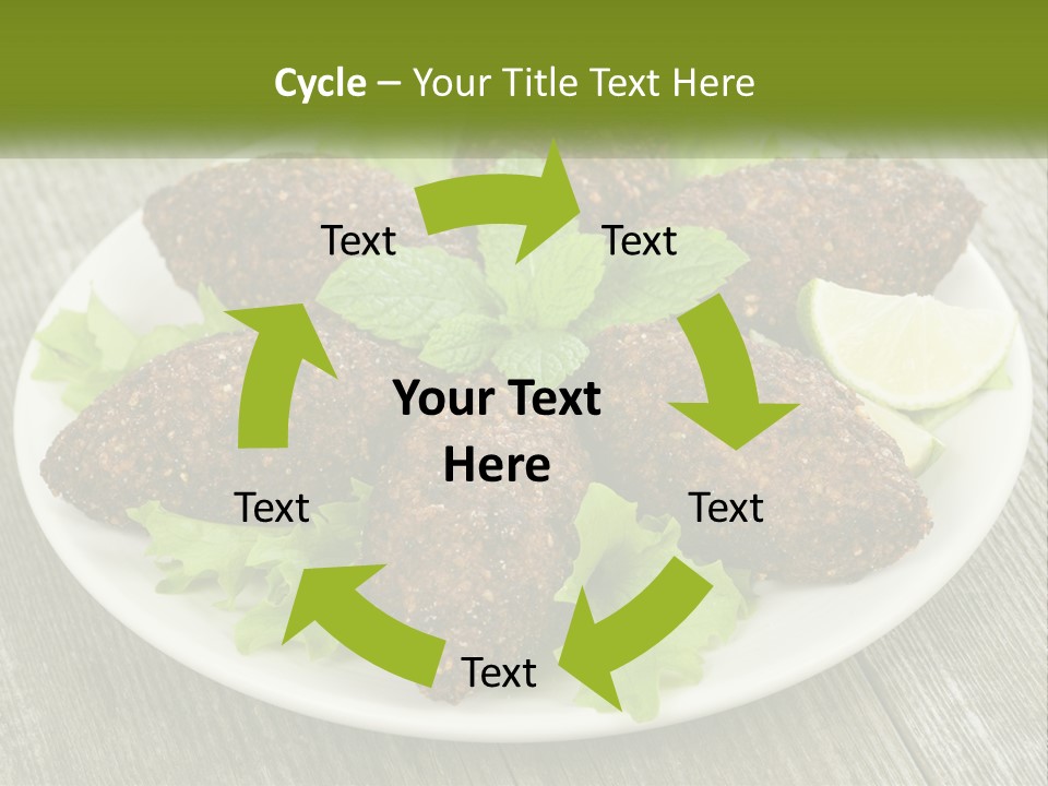 A Plate Of Food On A Wooden Table PowerPoint Template