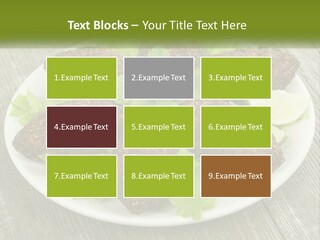 A Plate Of Food On A Wooden Table PowerPoint Template