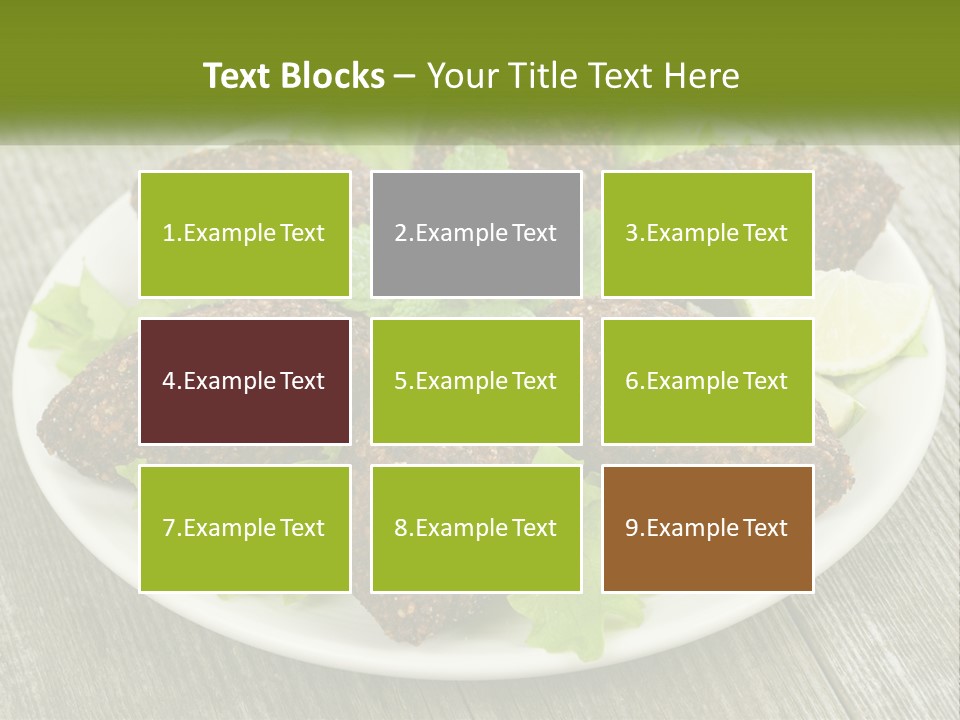 A Plate Of Food On A Wooden Table PowerPoint Template