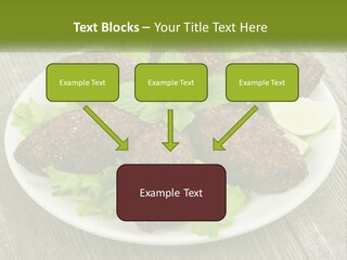 A Plate Of Food On A Wooden Table PowerPoint Template